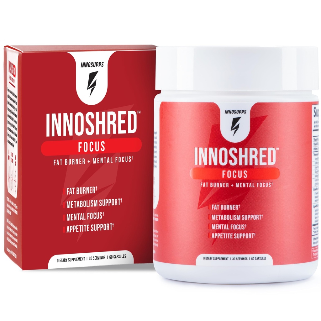 Inno Shred Focus Day Time Fat Burner, 100 mg Capsimax, Cennet, Organik Caffeine, Green Tea Extract, Appetite Suppressant, Kilo Kaybı Desteği, 60 Veggie Capsules (60 Capsules, Focus)
