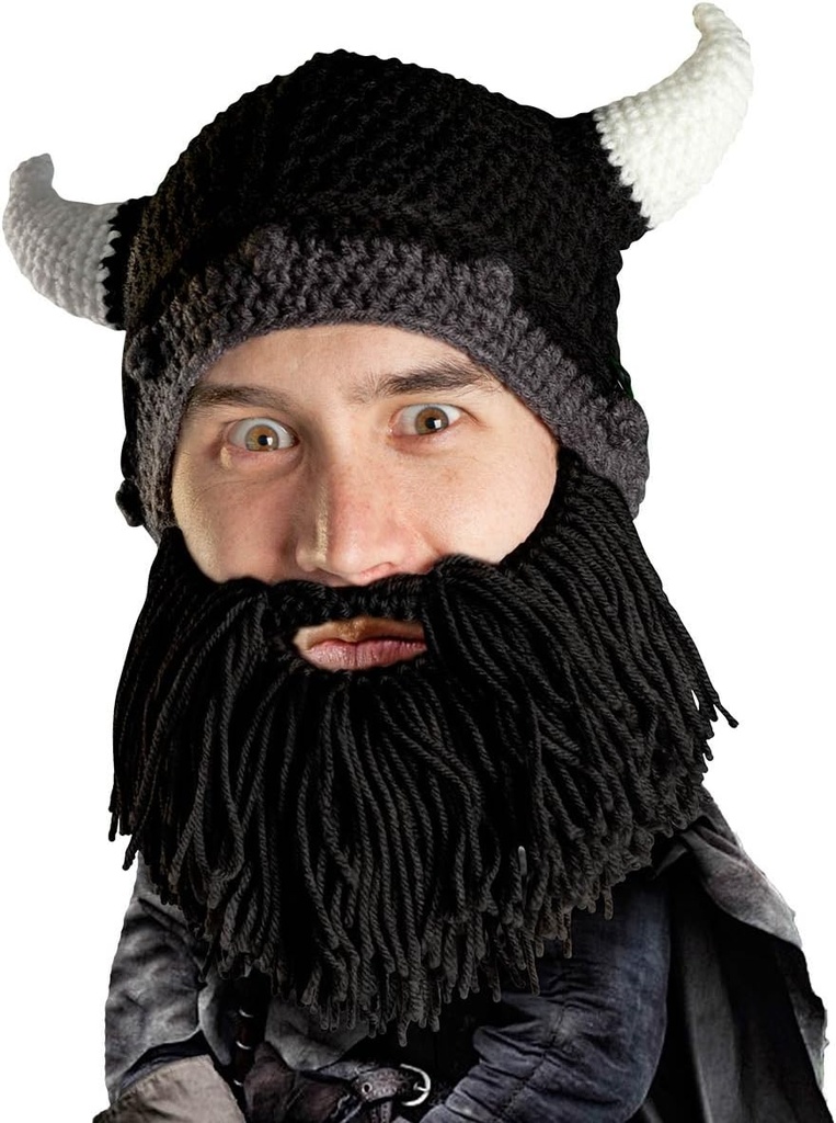 Beard Head Viking Looter - Πρωτότυπο Χειροποίητο Κράνος και Αφαιρούμενο Μαύρο Γενάκι