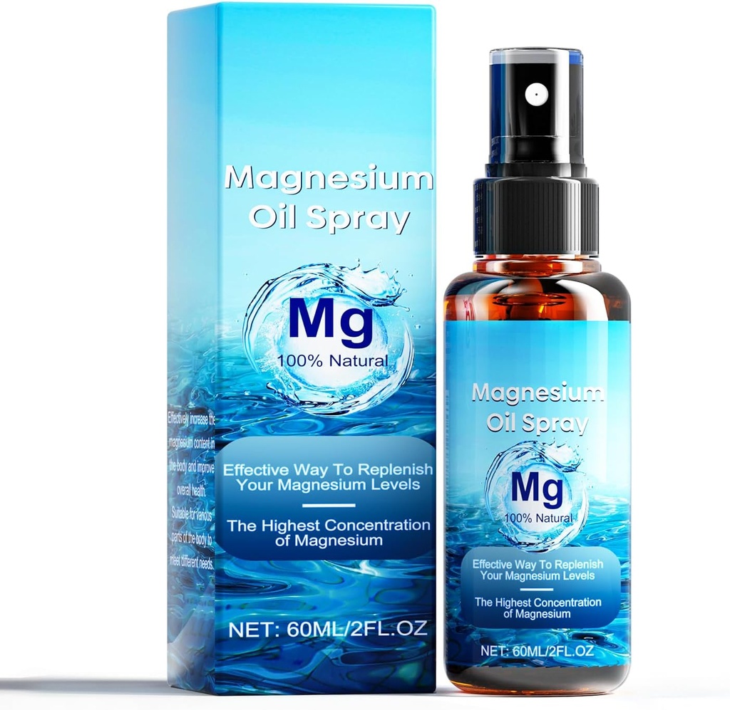 Magnezyum Oil Sprey, 100% Pure Natural Oil Ekstra Kuvvet, 60Ml Skin & Body Organic Magnezyum Klorid Yağı Kombine, Ayaklar için Sıvı Yüzey Kaplaması