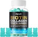 Biotin Collagen Gummies - Kadınlar ve Erkekler için Saç Tohumları - Saç Büyüme Vitaminleri: B1, B2, B3, B6, B7, Collagen, Keratin, Vitamin A & D - Saç Büyüme Tamamı - 60 Gummy Ayılar
