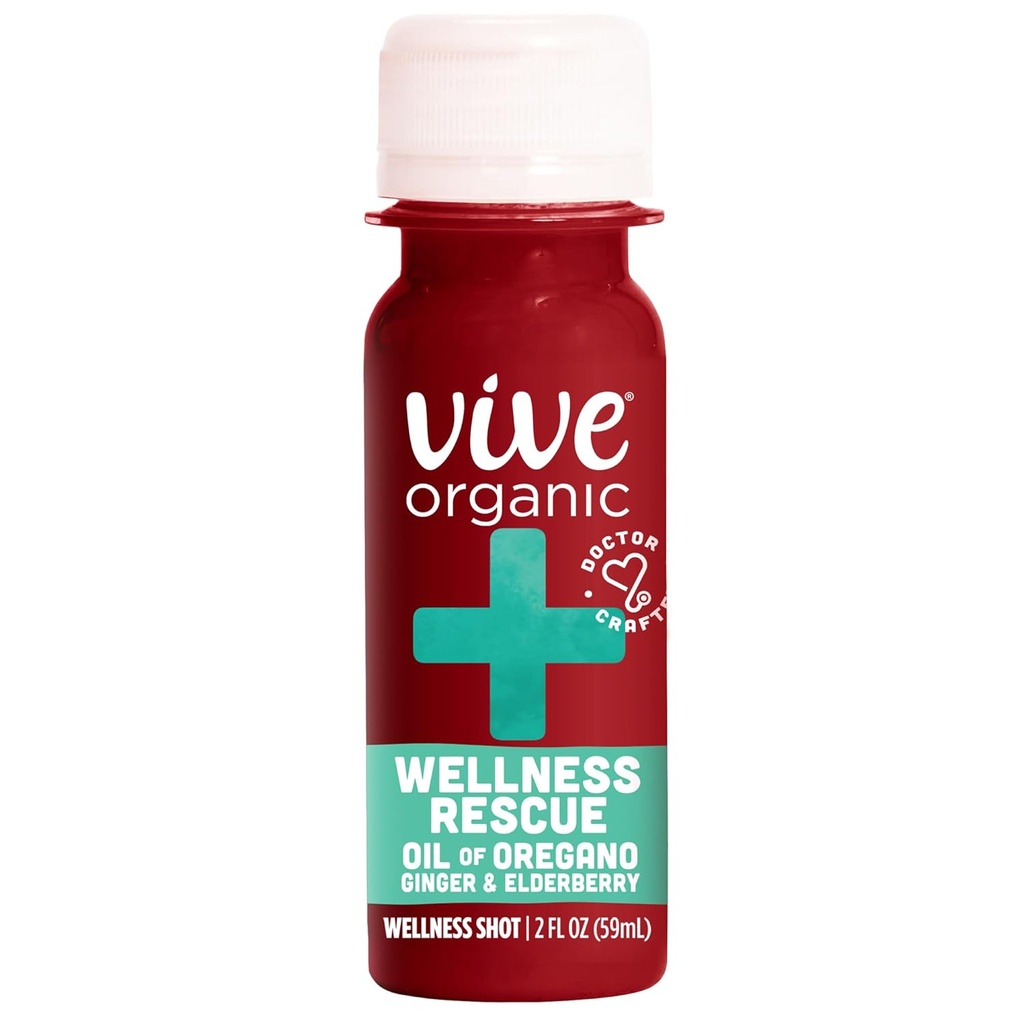 Vive Organic Wellness Shot, Ginger, Elderberry & Oil of Oregano, 2 Oz