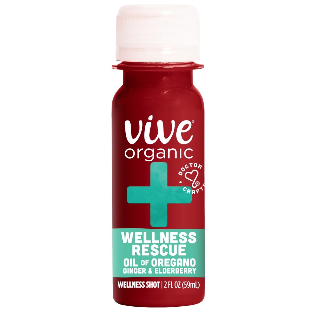 Vive Organic Wellness Shot, Ginger, Elderberry & Oil of Oregano, 2 Oz