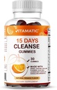Vitamatic 15 Day Cleanse Gummies, Senna, Cascara, Psyllium, Flaxseed, Aloe Vera, Licorice, MCT, Probiyotik