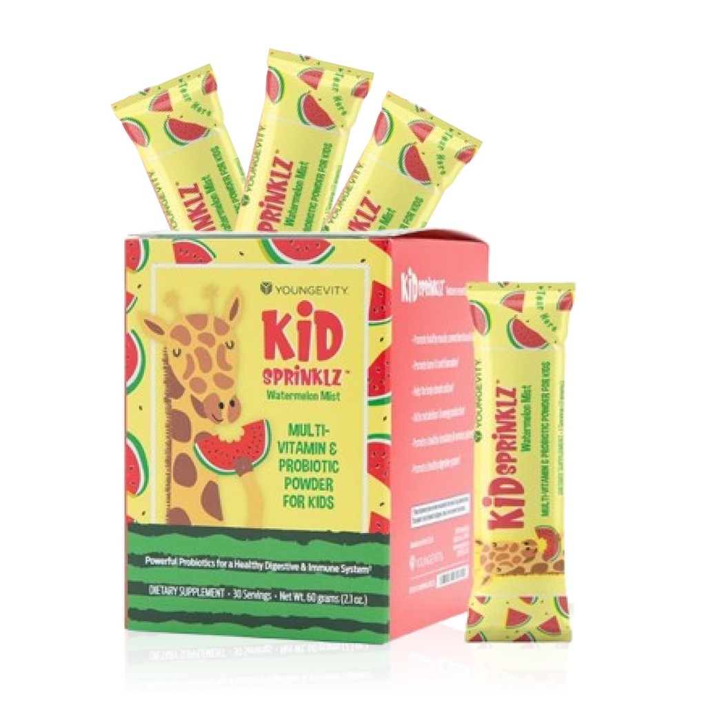 Youngevity Kidsprinklz Watermelon Mist Multi-vitamin Toz - Çocuklar Multivitamin & Toddler Multivitamin - Vitaminler, Mineraller ve Probiyotikler - 30 Hizmet