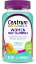 Centrum Women's Multivitamin Gummies, Immune, Enerji, Sağlıklı Görünüm Desteği, 100 Kont, 50 Day Supply