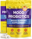 InnovixLabs Mood Probiotic για γυναίκες & άνδρες, Κλινικά Σπουδές Digestive & Mood Υποστήριξη συμπλήρωμα, Lactobacillus helveticus Rosell-52ND & Bifidobacterium longum Rosell-175, 60 κάψουλες