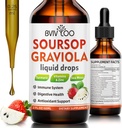 Soursop Graviola Liquid Drops for Cell Support & Regeneration, Immune Boost, Relax, Liver and Sleep, Soursop Bitters Liquid, Sugar/Gluten Free, Natural Strawberries Flavor - 2 Fl Oz (60ml) Μπουκάλι