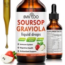 Soursop Graviola Liquid Drops for Cell Support & Rejenerasyon, Immune Boost, Relax, Liver and Sleep, Soursop Bitters Liquid, Sugar/Gluten Free, Natural Strawberries Flavor - 2 Fl Oz (60 ml) Şişe, Canlılar ve Uyku, Soursop Bitters Sıvı, Sugar/Gluten Free, Natural Strawberries Flavor - 2 Fl Oz (60 ml) Şişe