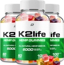 K2Life Hemp Gummies - Hemp Seed Extract K2 Life Hemp Gummies Tinnitus Herbal Supplement, Health and Wellness Support, All Natural K2Life Hemp Gummy Advanced Formula (3 Pack - 180 Gummies)