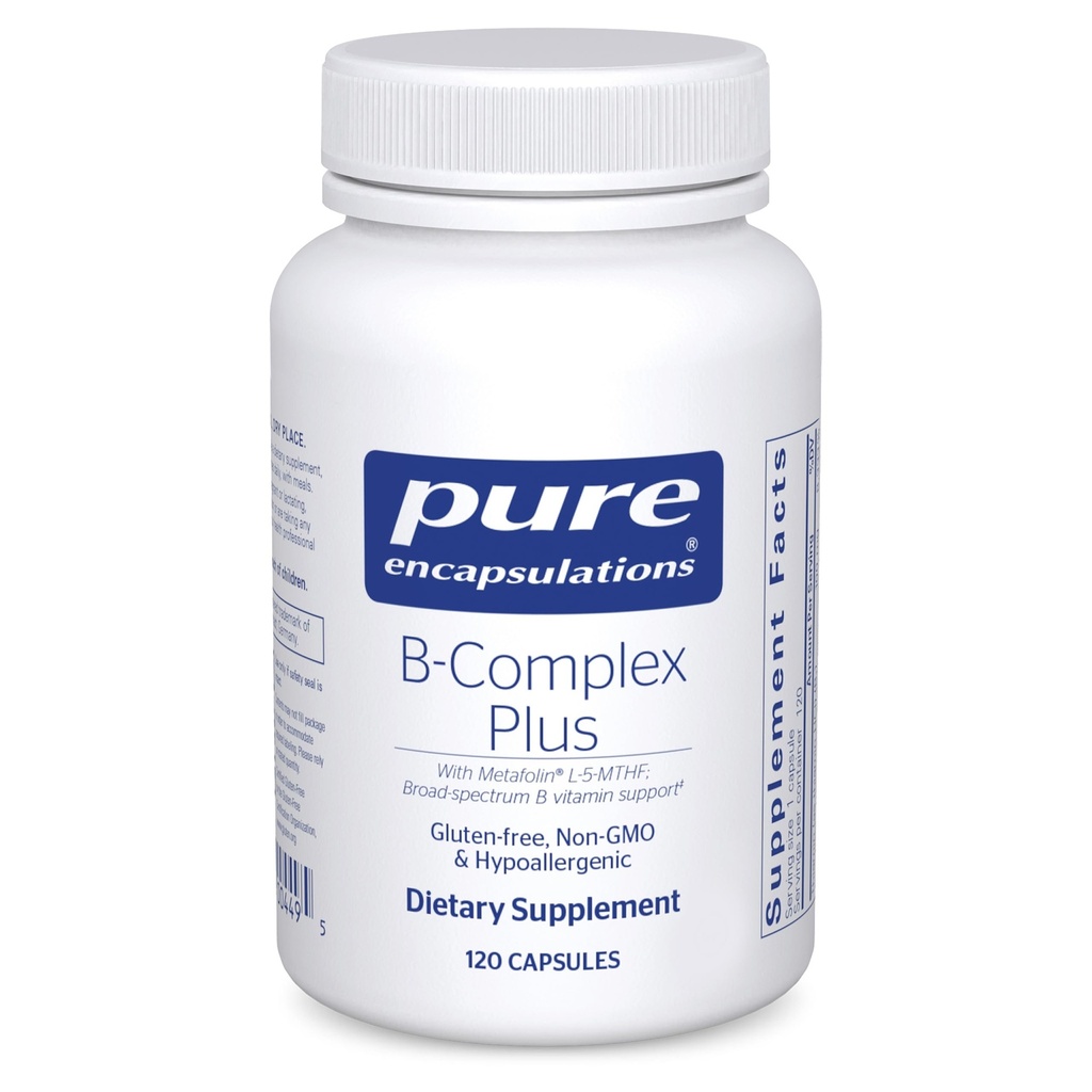 Pure Encapsulations B-Complex Plus - B Vitamins Supplement to Support Neurology, Cardiovascular Health, Energy Levels & Nervous System Support* - B12 & More - 120 Capsules