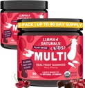 Llama Naturals Kids Multivitamin Gummies, Vegan, Vitamin D, C & K, Toddler Real Fruit Gummy Vitamins, Chewable Supplement, Whole Food Multivitamin, No added Sugar Cane, Cherry, 2 Pk