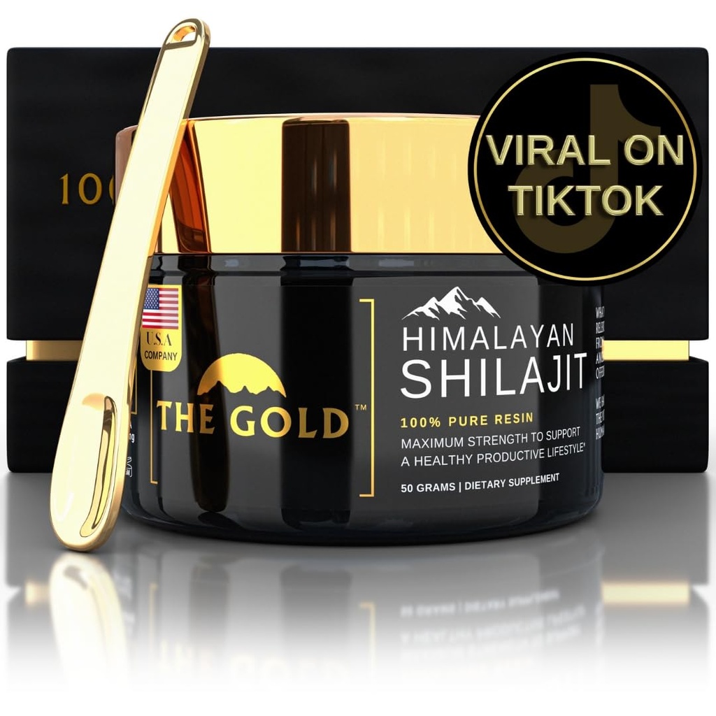 GOLD Shilajit Giyim | Shilajit Pure Himalaya Organik Shilajit for Men & for Women Lab Test in USA Grade A+ All Natural Diyetary Supplement with Fulvic Acid + Trace Minerals | 50 Grams 100 Hizmet