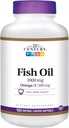 21st Century Fish Oil 1000 mg Enteric Coated Softgels, 180-Count (Pack of 2)