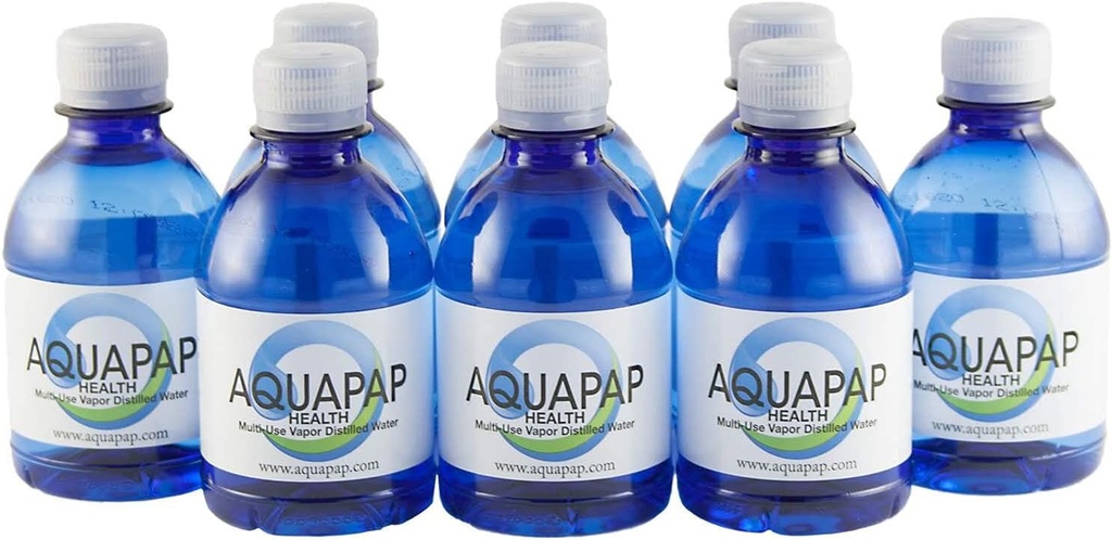 AQUAPAP Health Neti Pot Nasal Irrigation Vapor Distilled Water 8 Pack of 8oz Single Servis Şişeleri (Su sadece neti Pot dahil değildir)