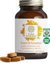 PURE SYNERGY Super B-Complex | Vitamin B Kompleksi Organik Tüm Gıdalarla Yapıldı | Doğal Vitamin B12, Niacin ve Folate | Enerji, Focus ve Mood Support (60 Tablet)