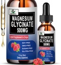 Saf Magnezyum Glycinate | Sıvı Supplement 500 mg for Sleep, Nerve, Bone and Heart Health | Vegan Glycinate Mag Liquid Drops 6X High Abors | Non-GMO, Gluten-Free | 30 Servisler
