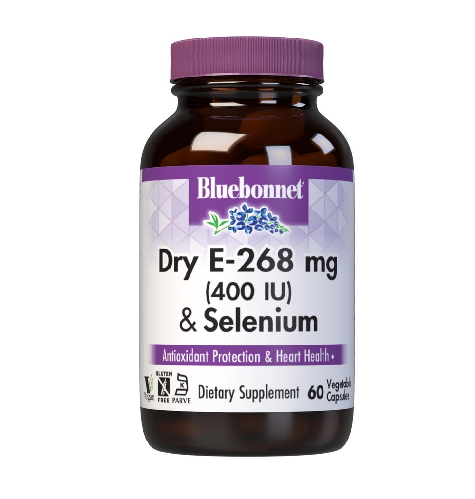 BlueBonnet Kuru E-400 IU Plus Selenium Vegetarian Capsules, 60 Count