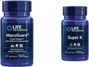 Life Extension Macuguard Eye Health Supplement with Lutein, Meso-Zeaxanthin, Saffron & Astaxanthin - 60 Kont and Super K Vitamin K1 K2 MK-7 MK-4 Vitamin C - 90 Softgels