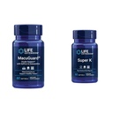 Life Extension Macuguard Eye Health Supplement with Lutein, Meso-Zeaxanthin, Saffron & Astaxanthin - 60 Kont and Super K Vitamin K1 K2 MK-7 MK-4 Vitamin C - 90 Softgels
