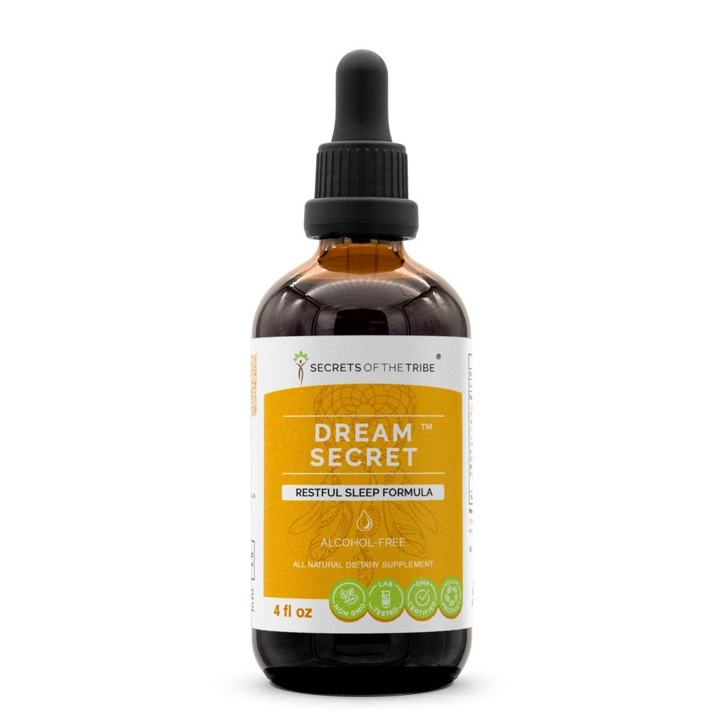 Kabilenin Sırları - Dream Secret, Restful Sleep Formula Formula, Herbal Supplement Mix Drops Alkol Özgür Sıvı Ekstraksiyon (4 f oz)