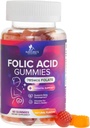 Kadınlar için Folic Acid Gummies 785 mcg, Essential Prenatal Vitaminler Anne ve Bebek için, Vegan Folic Supplement Gummy, Daily Vitamin B9 Extra Strength Folate, After Gebelik - 60 Gummies