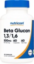 Nutricost Beta Glucan 500 mg 1,3/1,6 D-Glucan, 60 Vegetarian Capsules - Gluten Free, Non-GMO