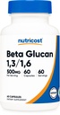 Nutricost Beta Glucan 500 mg 1,3/1,6 D-Glucan, 60 Vegetarian Capsules - Gluten Free, Non-GMO
