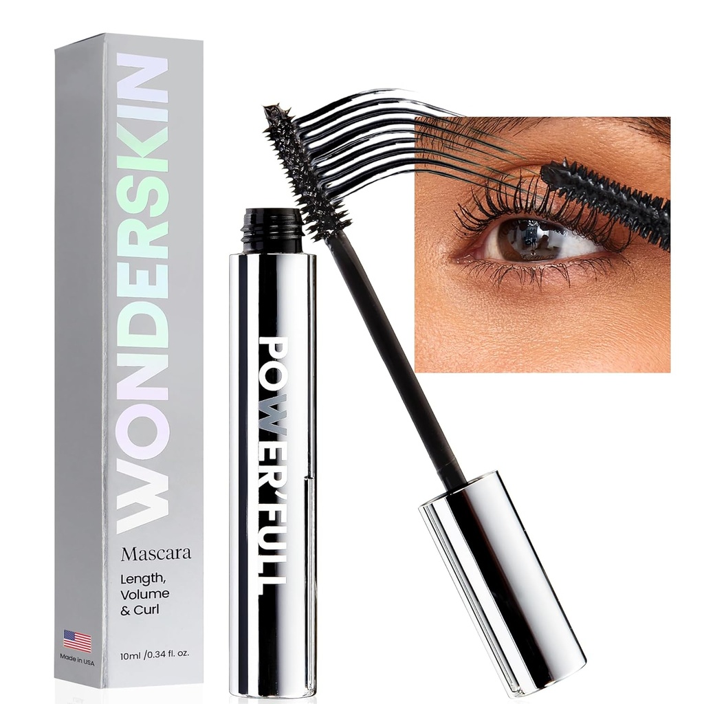 Wonderskin Mascara - Black Mascara for Volume, Length, and Curl - Uzunlaştırma, Voluming & Smudge Prodüksiyon Lash Makyaj