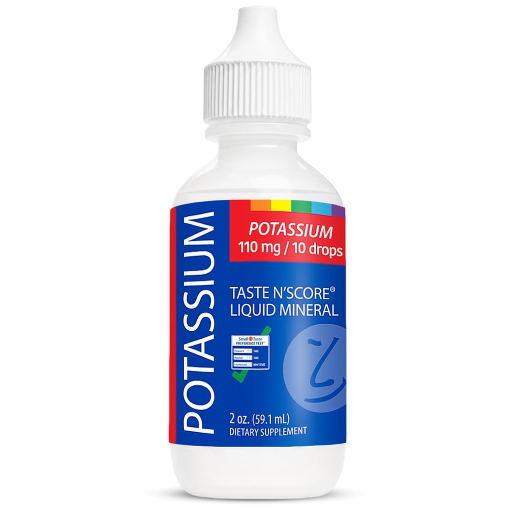 Taste N' Score Potassium Liquid Ionic Mineral Supplement; 100% Pure; 110 mg; 72 Servings