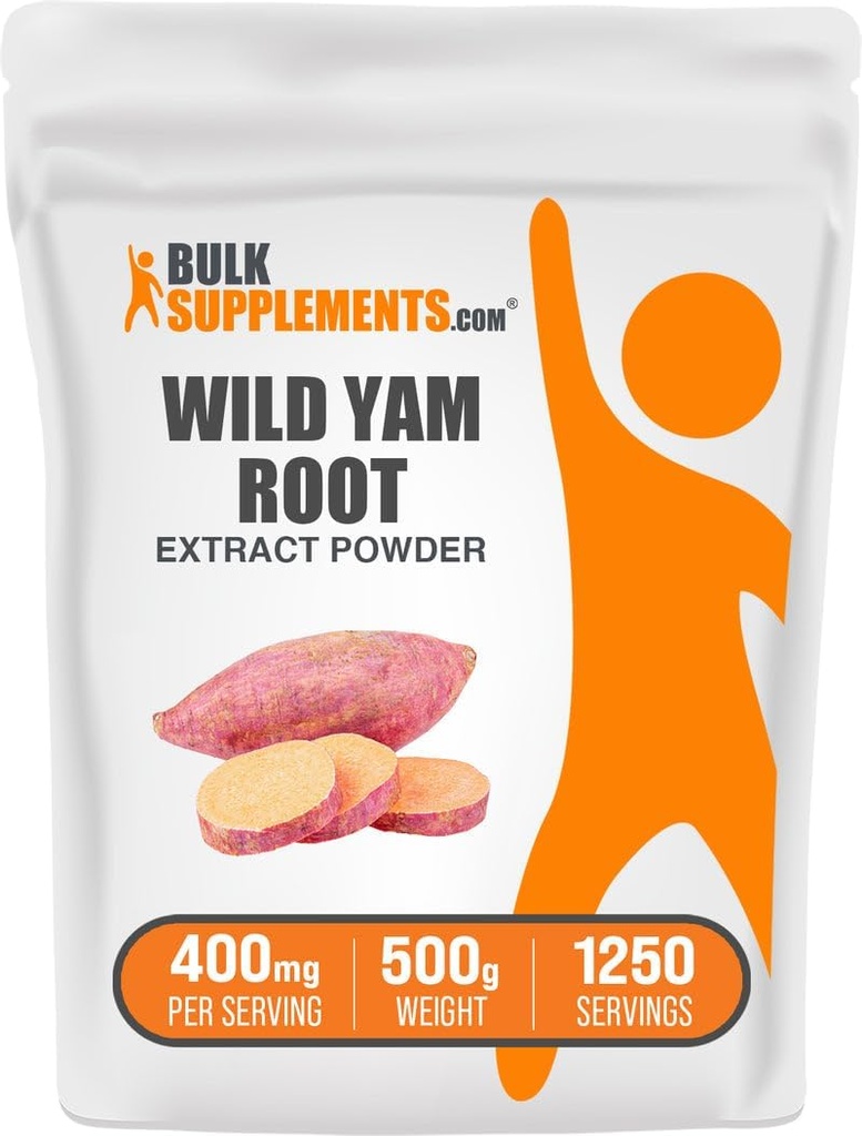 BulkSupplements.com Wild Yam Türlü Toz - Kökten, Herbal Supplement, Wild Yam Supplement - Gluten Free, 400 mg per Service, 500g (1.1 lbs) (Pack of 1)