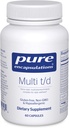Pure Encapsulations Multi T/D - Multivitamin & Mineral Supplement - Για Καθημερινή Ευεξία, Καρδιαγγειακή & Ανοσολογική Υγεία* - Πλούσιο σε Βιταμίνες & Ορυκτά - Χωρίς Γλουτένη & Χορτοφαγικά - 60 Κάψουλες