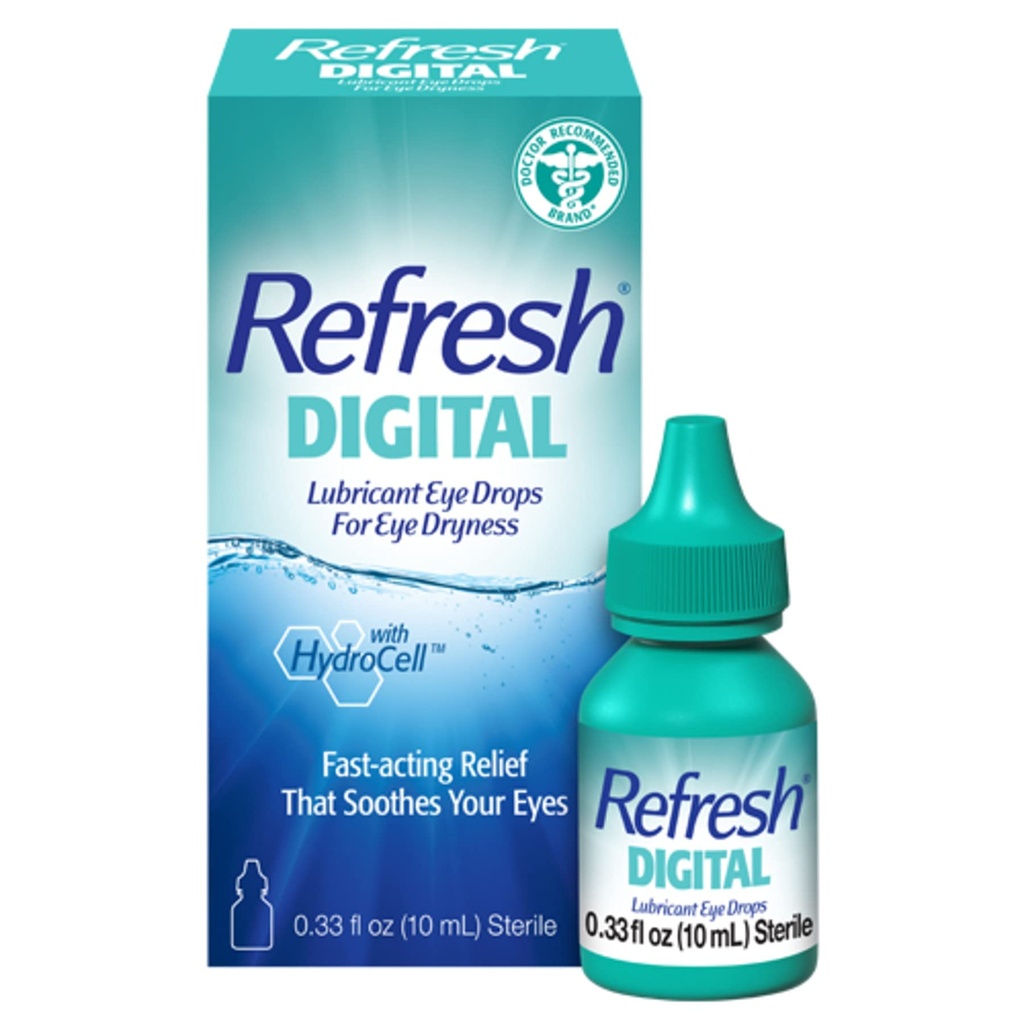 Refresh Digital Lubricant Eye Drops For Dry Eyes, 0.34 Fl Oz Sterile