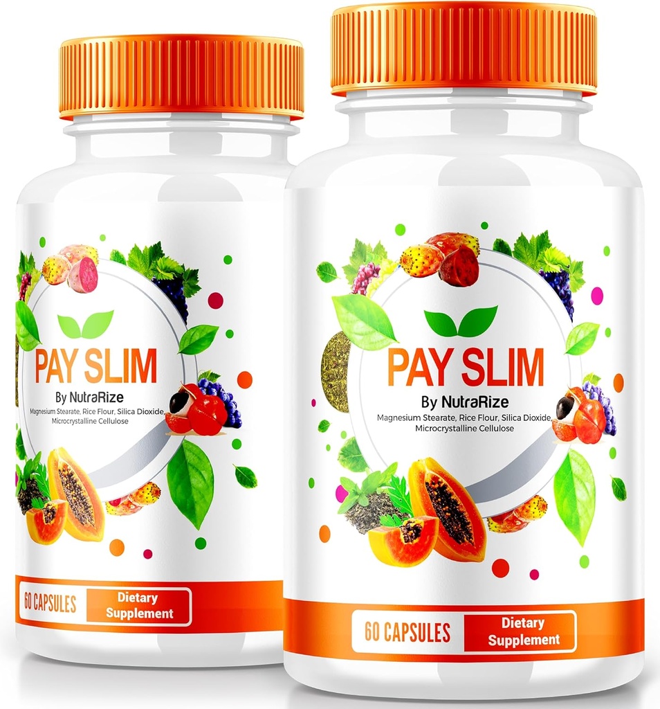 NutraRize (2 Pack) Pay Slim Capsules, PaySlim All-Doğal Kilo kaybı, Premium Formula Achieve Body ve Fitness Hedefleri, Resmi İncelemeler (120 Capsules)