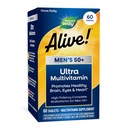 Doğanın Yolu Alive! Erkeklerin 50+ Günlük Ultra Multivitamin, Yüksek Potency Formula, Sağlıklı Beyin, Gözler ve Kalp*, Metilated B12, Gluten-Free, 60 Tabletler (Pazarlamalar Vary)