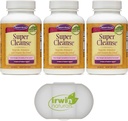 Nature's Secret Super Cleanse Extra Strength Toxin Detox & Gentle Elimination Total Body Cleanse, Digestive & Colon Health Support, 3 Packs of 100 Tablet, Pill Case