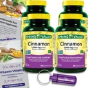 Seçenek Sche Spring Valley Cinnamon Dietary Supplement 1000 mg 400 ct Vegetarian Capsules 4 pk1600 ( Total) + "Vitamin Vitality" Guide & Pill Konteyner (6)!