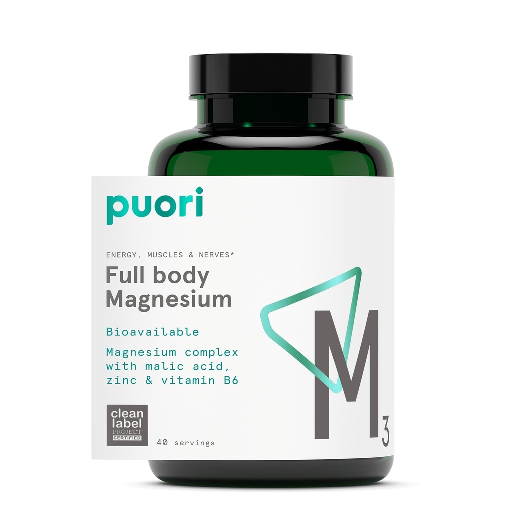 Puori Kompleksi Tamam - Yüksek Abhidrasyon Taurinate & Gluconate, çinko, B6 & Malic Asit Uyku Desteği için, Immune & Bone Health & Muscle Recovery - 120 Vegan Capsules