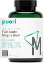 Puori Magnesium Complex Supplement - High Absorption Magnesium Taurinate & Gluconate, Zinc, Vitamin B6 & Malic Acid for Sleep Support, Immune & Bone Health & Muscle Recovery - 120 Vegan Capsules