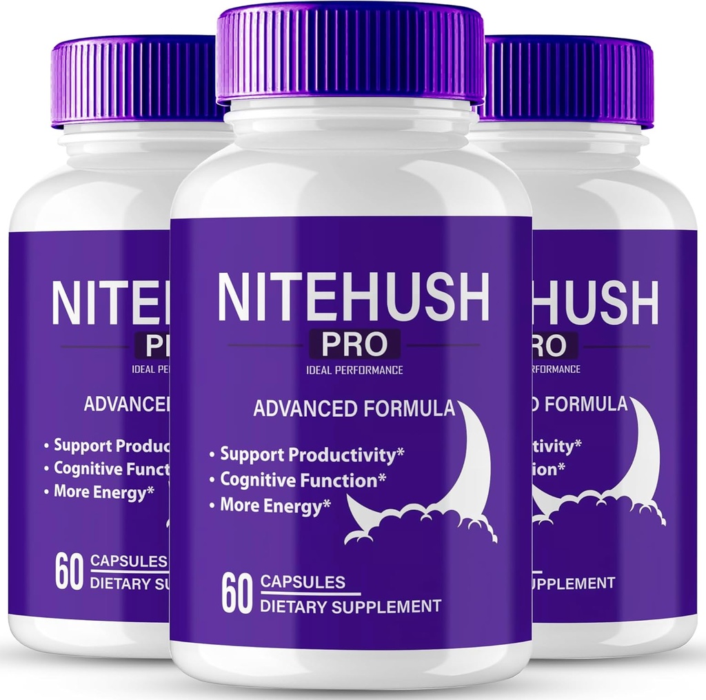 Nite Hush Pro Brain Supplements for Memory and Focus Capsule Capsules, NiteHush Advanced Formula Brain Health Support - En Güçlü Nootropics NiteHushPro All Natural Support Pills Yorumlar (3 Pack)