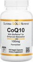 CoQ10 από την California Gold Nutrition - USP-Verified, Fermented Coenzyme Q10 με BioPerine - Μιτοχονδριακή Υποστήριξη - Vegan Friendly - Gluten Free, Non-GMO - 100 mg - 150 Veggie Κάψουλες