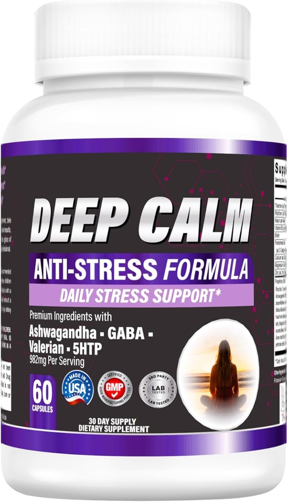 DEEP Calm - Stres Desteği Supplement- 60 Capsules, 30 Day Supply