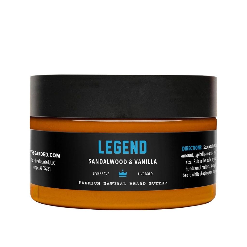 Live Beard Beard Butter, 3 fl oz - Made in the USA - All-Φυσικό Leave-in Conditioner και Μαλακτικό με Shea 