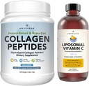 AMANDEAN Premium Liposomal Vitamin C & Bovine Collagen Bundle Sche. Güçlü Antioksi. Sıvı Quali-C. Grass-Fed Collagen. Hydrolyzed Type 1 & 3. Immune Support. Sağlıklı Cilt, Saç ve Çiçeği