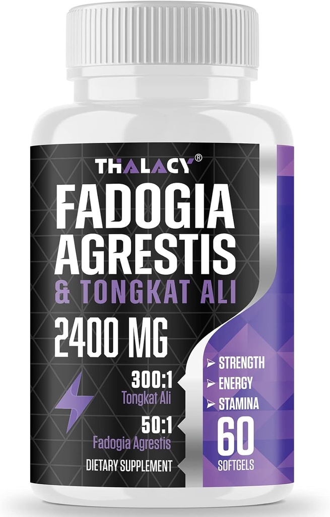 2400mg Fadogia Agrestis Tongkat Ali συμπλήρωμα - Fadogia Agrestis 1400mg & Tongkat Ali 1000mg Ultra Blend, μέγιστη δύναμη, μυϊκή μάζα & αθλητική απόδοση, 60 Softgels