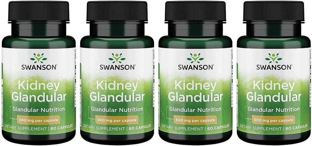 Swanson Kidney Glandular 500 mg 60 Caps 4 Συσκευασία