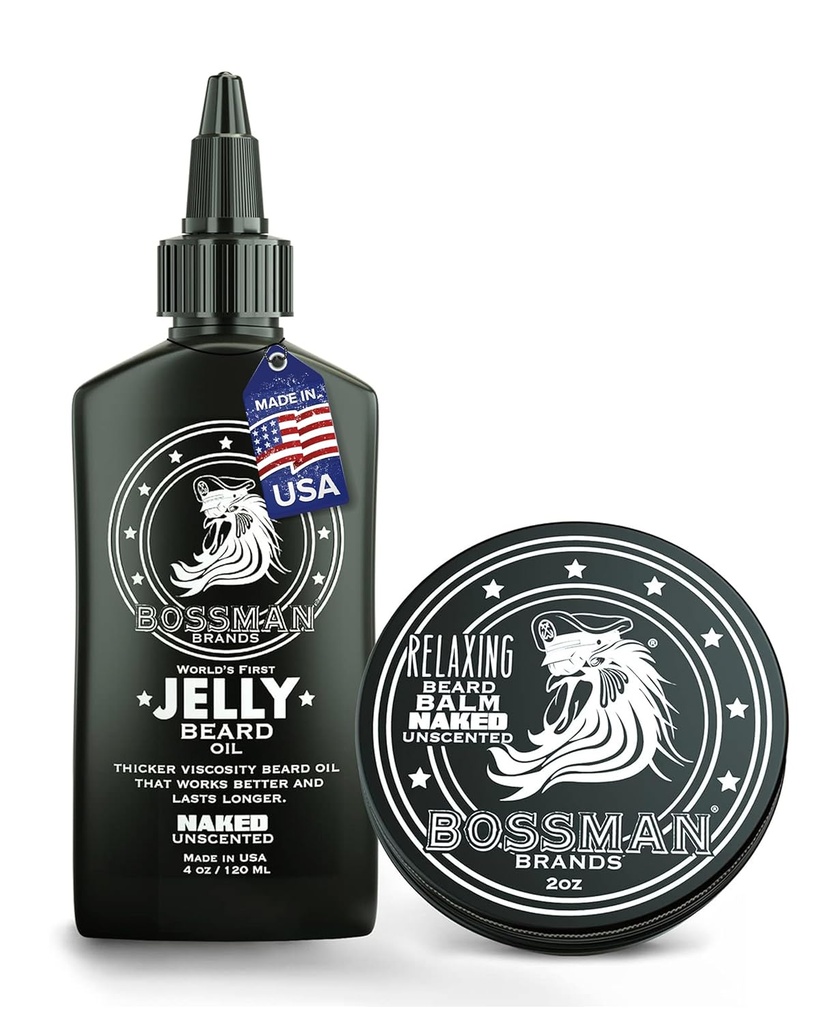 Bossman Beard Oil Jelly ve Bearing Beard Balm Combo- Çıplak Scent