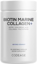 Codeage Biotin Marine Collagen, - Wild-Caught Marine Collagen Tip I & III, Biotin, Vitaminler C & E, Hyaluronic Asit, Amino Asits, Meyve ve Herb Mixs, Non-GMO - 120 Capsules