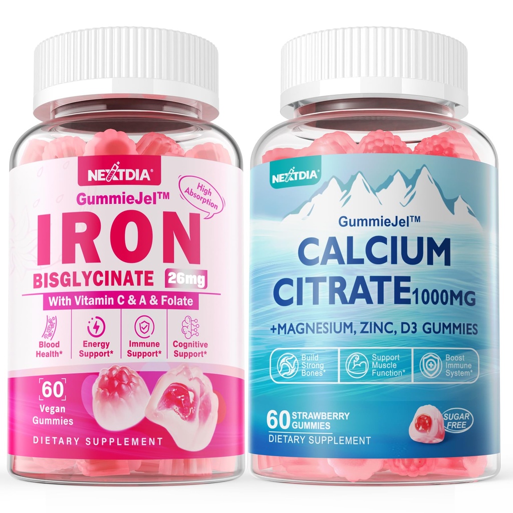 Kalsiyum Citrate 1000 mg Gummies + Iron Bisglycinate 26 mg