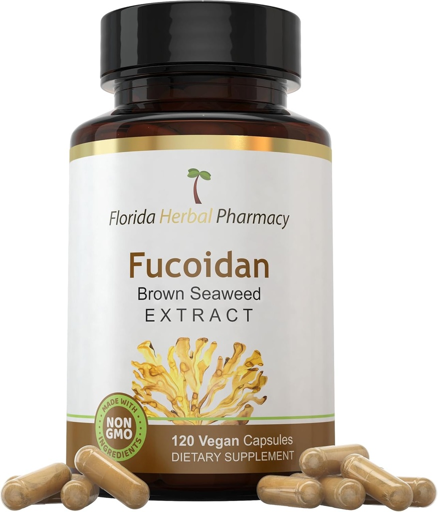 Florida Herbal Eczanesi, Fucoidan Supplement Capsules (120 Capsules) 50 mg per Capsule, 100 mg Servis