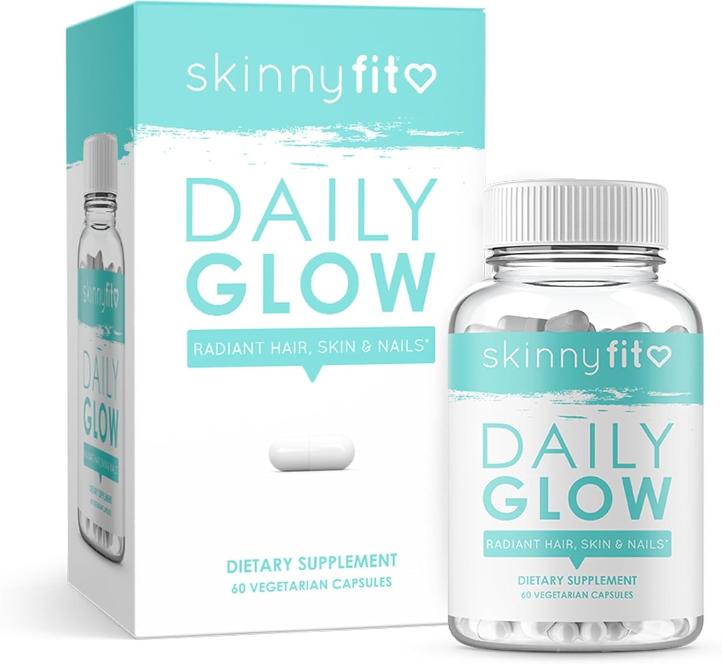 SkinnyFit Daily Glow: Saç, Skin ve Nails Youthful-Baking Skin, Brighter Complexion, (60 Capsules)